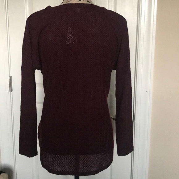 NWT Waffle Knit, tie front blouse, Size Medium - Picture 3 of 5